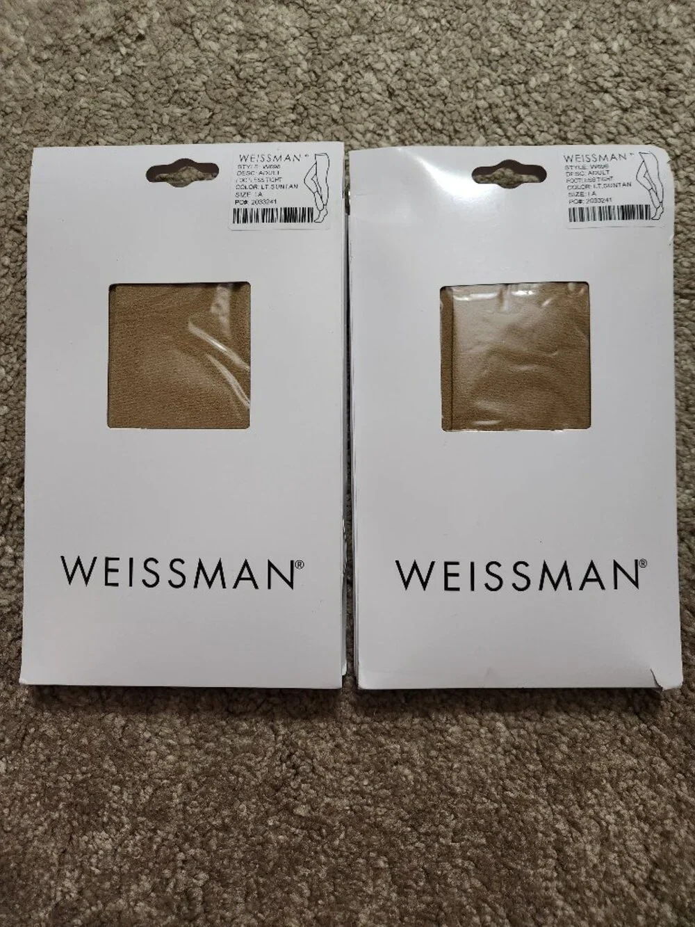 Weissman Footless Dance Tights Style W698 Lt. Suntan Size LA NIB